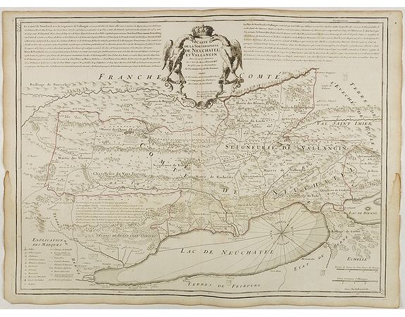 DE L'ISLE, G. -  Carte de la souveraineté de Neuchatel et Vallangin.