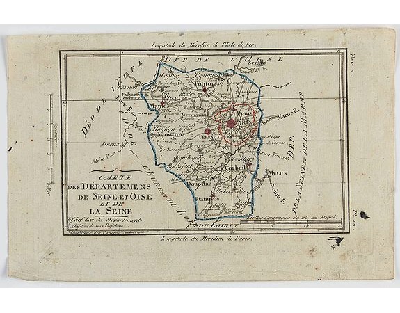 DELAPORTE,L'Abbé. -  Carte des Départemens de Seine et Oise et de la Seine.
