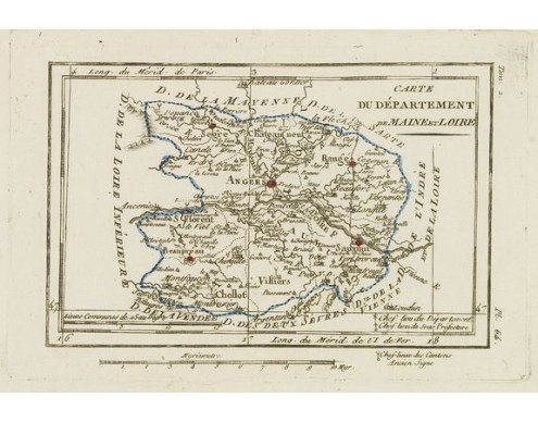 DELAPORTE, L'Abbé. - Carte du Département de Maine et Loire. DELAPORTE, L'Abbé. - Carte du Département de Maine et Loire.