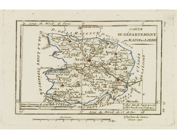 DELAPORTE, L'Abbé. -  Carte du Département de Maine et Loire.