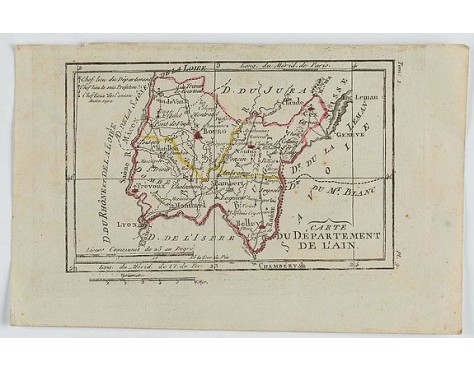 DELAPORTE, L'Abbé. - Carte du Département de l'Ain. DELAPORTE, L'Abbé. - Carte du Département de l'Ain.