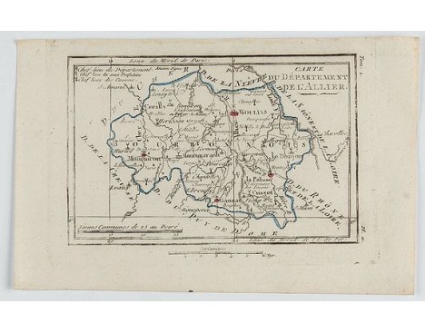 DELAPORTE, L'Abbé. - Carte du Département de l'Allier. DELAPORTE, L'Abbé. - Carte du Département de l'Allier.