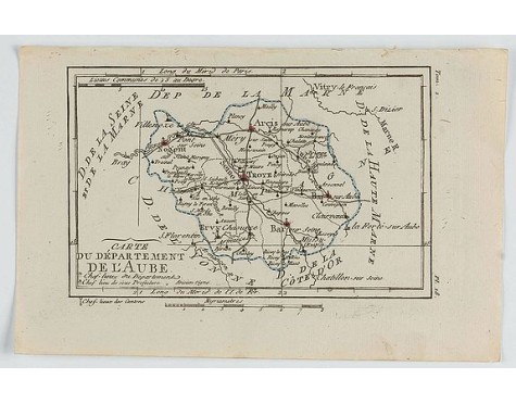 DELAPORTE, L'Abbé. - Carte du Département de l'Aube. DELAPORTE, L'Abbé. - Carte du Département de l'Aube.