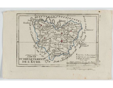 DELAPORTE, L'Abbé. - Carte du Département de l'Eure. DELAPORTE, L'Abbé. - Carte du Département de l'Eure.