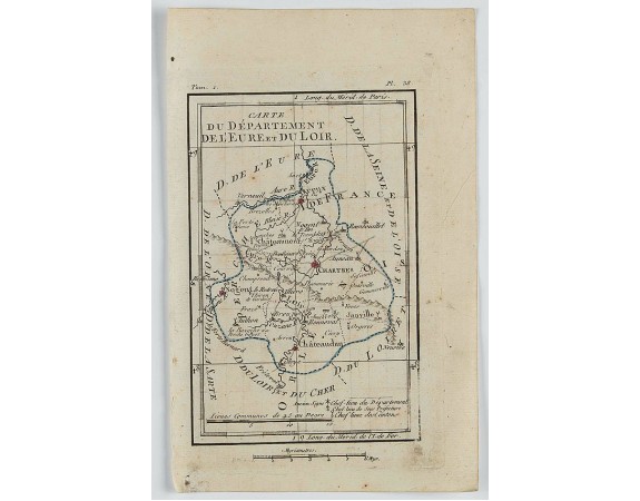 DELAPORTE, L'Abbé. -  Carte du Département de l'Eure et du Loir.