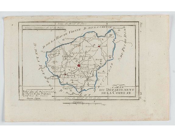 DELAPORTE, L'Abbé. - Carte du Département de la Correze. DELAPORTE, L'Abbé. - Carte du Département de la Correze.