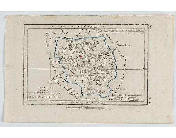 DELAPORTE, L'Abbé. -  Carte du Département de la Creuse.
