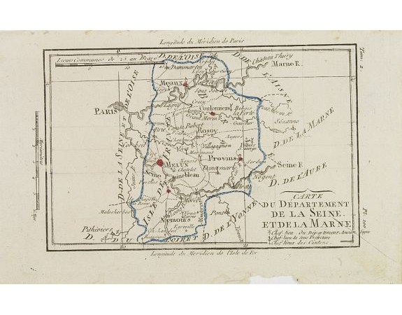 DELAPORTE, L'Abbé. -  Carte du Département de la Seine et de la Marne.