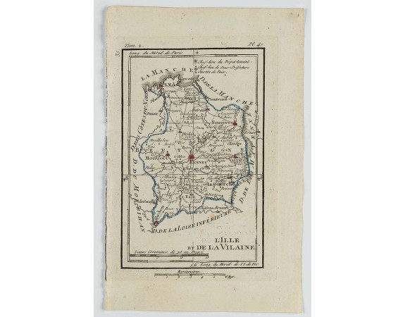 DELAPORTE, L'Abbé. -  Carte du Département de la Vilaine.