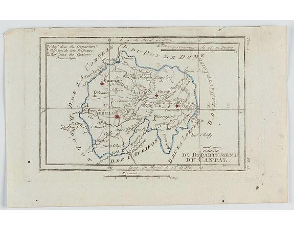 DELAPORTE, L'Abbé. -  Carte du Département du Cantal.