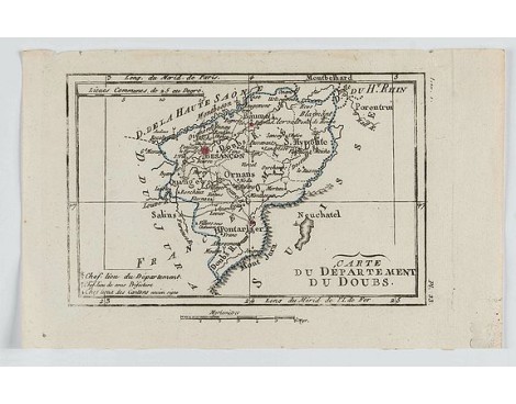 DELAPORTE, L'Abbé. - Carte du Département du Doubs. DELAPORTE, L'Abbé. - Carte du Département du Doubs.