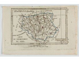 DELAPORTE,L'Abbé. -  Carte du Département du Gers.
