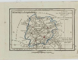 DELAPORTE, L'Abbé. -  Carte du Département du Lot et de la Garonne.