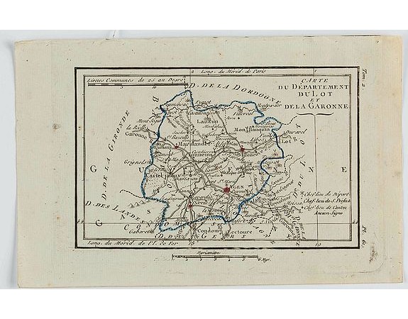 DELAPORTE, L'Abbé. -  Carte du Département du Lot et de la Garonne.