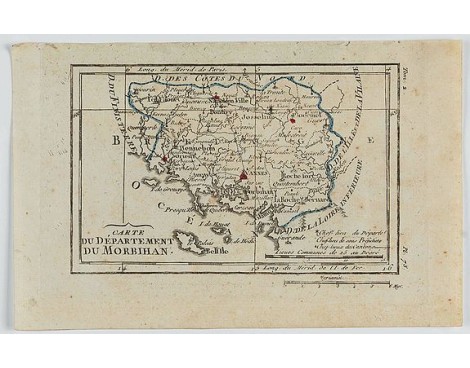 DELAPORTE, L'Abbé. - Carte du Département du Morbihan. DELAPORTE, L'Abbé. - Carte du Département du Morbihan.
