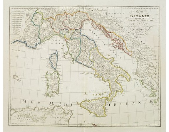 DELISLE, G./ BUACHE, Ph. ./ DEZAUCHE J. - Carte de l'Italie Dréssée par G. Delisle et Ph. Buache. . .Revue et corrigée et augmentée par J. A. Dezauche. . . DELISLE, G./ BUACHE, Ph. ./ DEZAUCHE J. - Carte de l'Italie Dréssée par G. Delisle et Ph. Buache. . .Revue et corrigée et augmentée par J. A. Dezauche. . .