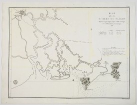 DEPOT GENERAL DE LA MARINE. -  Plan de la Riviere de Saigon depuis le cap St. Jacques jusqu'a la Ville de Saigon.