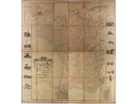 DION BOUTON -  Carte routière de France de Dion Bouton spéciale pour automobiles DION BOUTON -  Carte routière de France de Dion Bouton spéciale pour automobiles