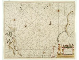 DONCKER, H. -  Pascaerte van Brazil en NieuNederlandt van Cuorvo en Flores