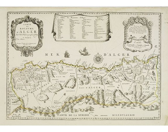 DU VAL, P. - Carte du Royaume d'Alger . . . DU VAL, P. - Carte du Royaume d'Alger . . .