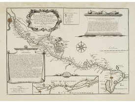 DU VAL, P. -  La carte des Eaux de la Montagne Noire di Mers, du Fresquel de l'Aube et autres rivières destinées pour le Nouveau canal de Languedoc . . .