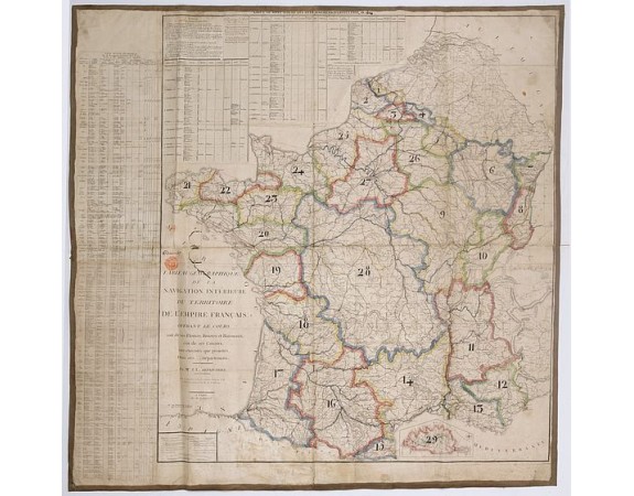 DUPAIN-TRIEL, J-L. -  Tableau géographique de la navigation intérieure du territoire de l'Empire français.