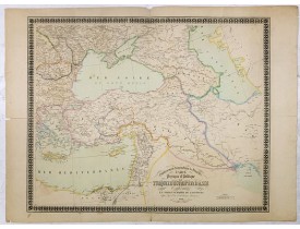 Etablissement Géographique de Bruxelles -  Carte physique et politique de la Turquie d'Europe et d'Asie contenant la Syrie, une partie de l'Egypte . . .