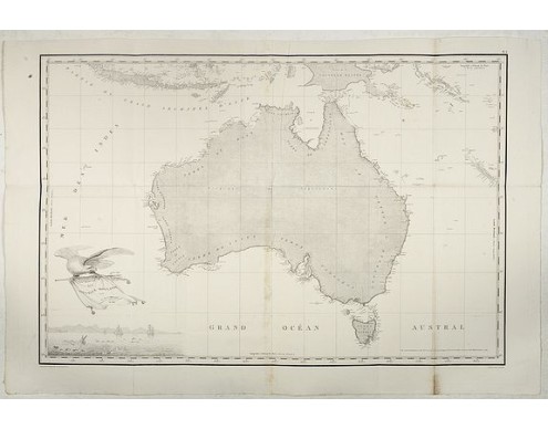 FREYCINET, M.L. - Carte Generale de la Nouvelle Hollande. FREYCINET, M.L. - Carte Generale de la Nouvelle Hollande.