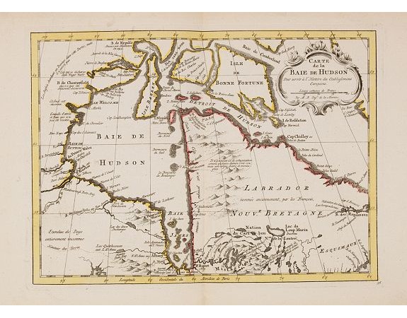 HARREVELT, E. van/ CHANGUION, D.J. -  Carte de la Baie de Hudson..