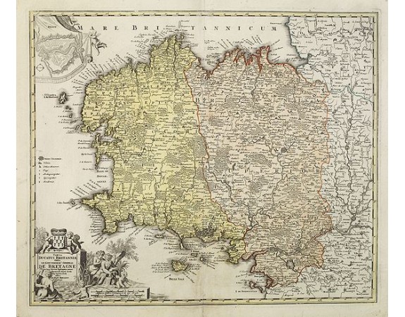 HOMANN, J.- B. - Tabula Ducatus Britanniae Gallis le Gouvernement de Bretagne… HOMANN, J.- B. - Tabula Ducatus Britanniae Gallis le Gouvernement de Bretagne…