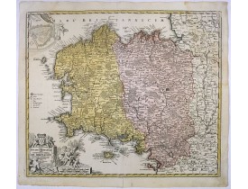 HOMANN, J.- B. -  Tabula Ducatus Britanniae Gallis le Gouvernemt. General de Bretagne.