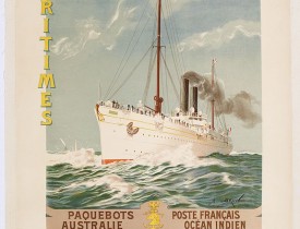 IMP FRANCAISES REUNIES -  Compagnie des Messageries Maritimes. Paquebots Poste Français, Australie, Océan Indien, Indo-Chine, Méditérannée, Brésil & Plata. (Annam boat)