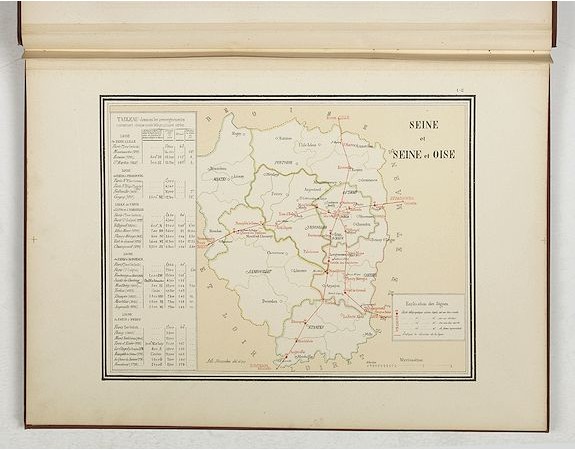 KERMABON, Adhémar. -  Atlas des lignes télégraphiques aériennes construites en France de 1793 à 1852. 1892.