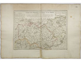 L'ISLE, G. de. -  Carte des Provinces du Maine et du Perche dans laquelle se trouve comprise la partie septentrionale de la généralité de Tours.