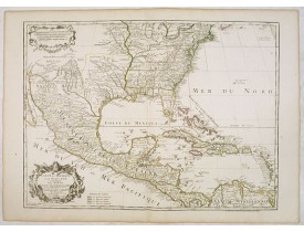 L'ISLE, G. de. / DEZAUCHE. -  Carte du Mexique et des Etats Unis d'Amérique…