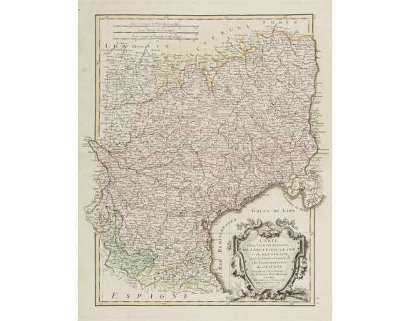 LATTRÉ, J. / BONNE, R. -  Carte des Gouvernements de Languedoc.. Roussillon..