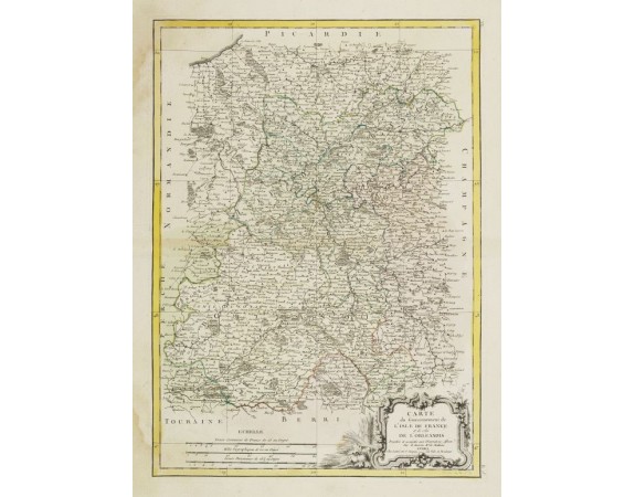 LATTRÉ, J. / BONNE, R. -  Carte du Gouvernement de L'Isle de France et de celui de L' Orléanois..