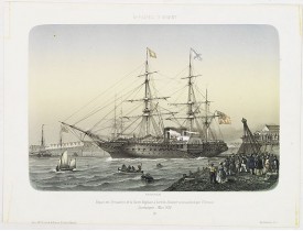 LEBRETON, L. -  AFFAIRES D'ORIENT Départ des Grenadiers de la Garde Anglaise, à bord du Steamer transatlantique l'Orenoco. . .