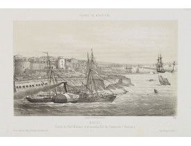 LEBRETON, L. -  Brest - Entrée du Port Militaire et du nouveau Port du Commerce.  (Postrain)