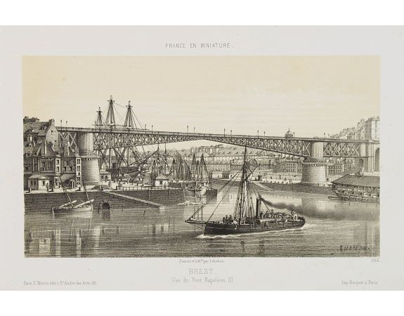 LEBRETON, L. -  Brest - Vue du Pont Napoléon III.