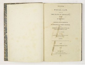 LIVINGSTON, E. -  System of Penal Law, prepared for the State of Louisiana ; comprising codes of offenses and punishments, of procedure, of prison discipline, and of evidence applicable as well to civil as to criminal cases.