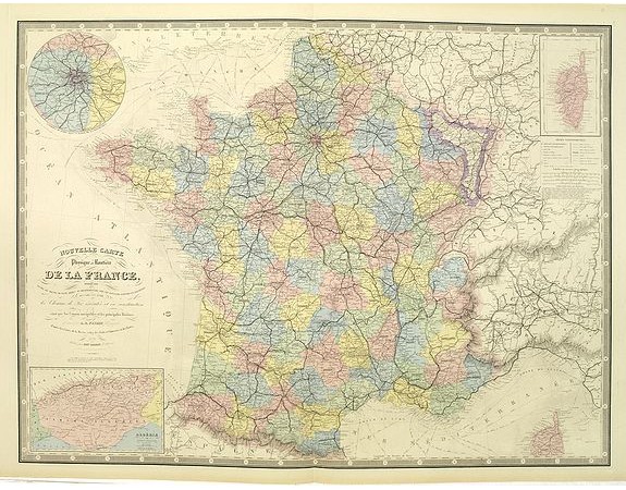 LOGEROT, A. / FREMIN, A. R. -  Nouvelle Carte physique et routière de la France.