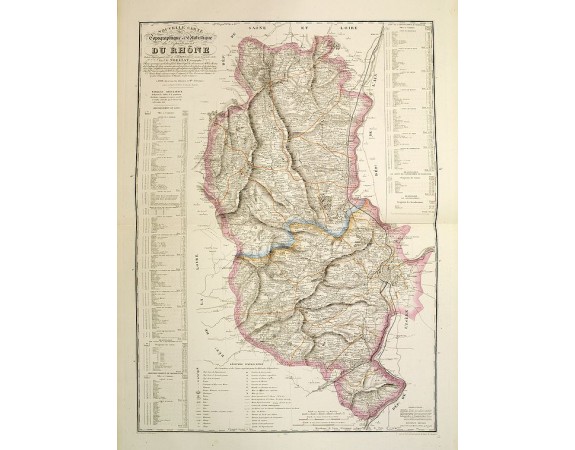 LOGEROT, A. / NOELLAT, J. B. -  Nouvelle Carte topographique et statistique du département du Rhône.