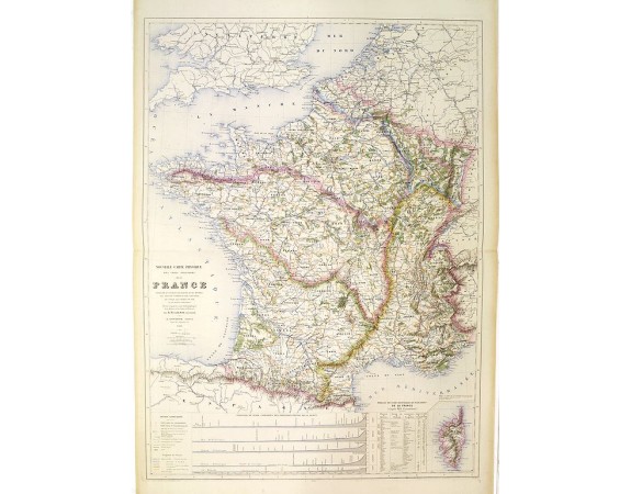 LOGEROT, A. / VUILLEMIN, A. -  Nouvelle carte physique des voies navigables de la France.
