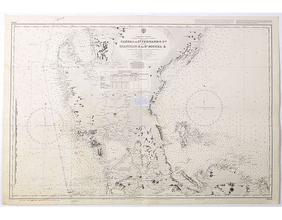 LONDON ADMIRALTY. -  Philippine Islands - Luzon - west and east coast. Cabrai. to S.n Fernando P.t. Diapitan B. to S.n Miguel B. . .  (3806)