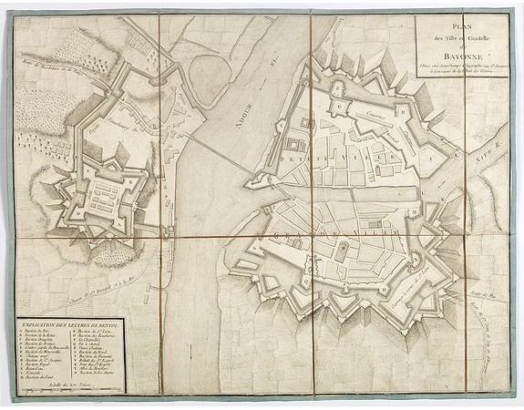 LONGCHAMPS (Sébastien G.) -  Plan des ville et citadelle de Bayonne.