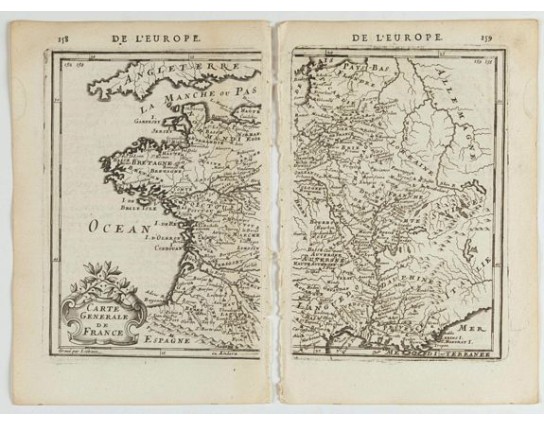 MANESSON MALLET, A. - Carte generale de France. MANESSON MALLET, A. - Carte generale de France.