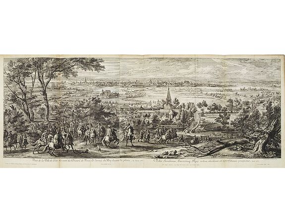 MEULEN, Adam Frans Van der. -  Veuë de la Ville de L'isle du costé du Prieuré de Fiues, Et l'Armée du Roy devant la place, en l'année 1667.