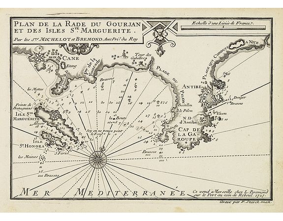 MICHELOT, H. / BREMOND, L. - Plan de la Rade du Gourjan et des Isles Ste Marguerite. MICHELOT, H. / BREMOND, L. - Plan de la Rade du Gourjan et des Isles Ste Marguerite.