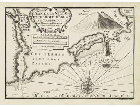 MICHELOT, H. / BREMOND, L. -  Plan de la Ville et du Mole d'Agde en Languedoc.